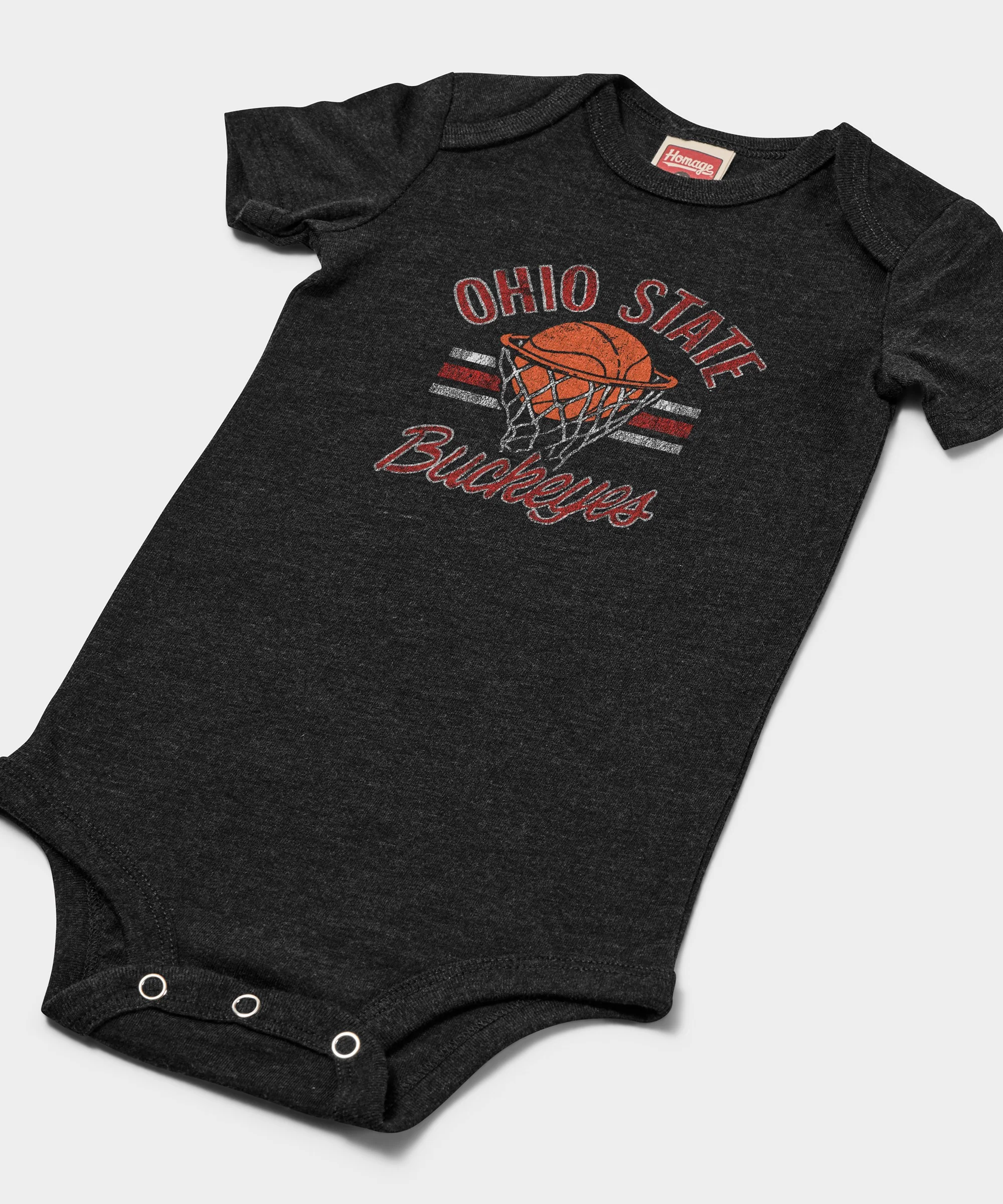 Ohio State Buckeyes Basketball Stripe Baby One Piece - Image 2