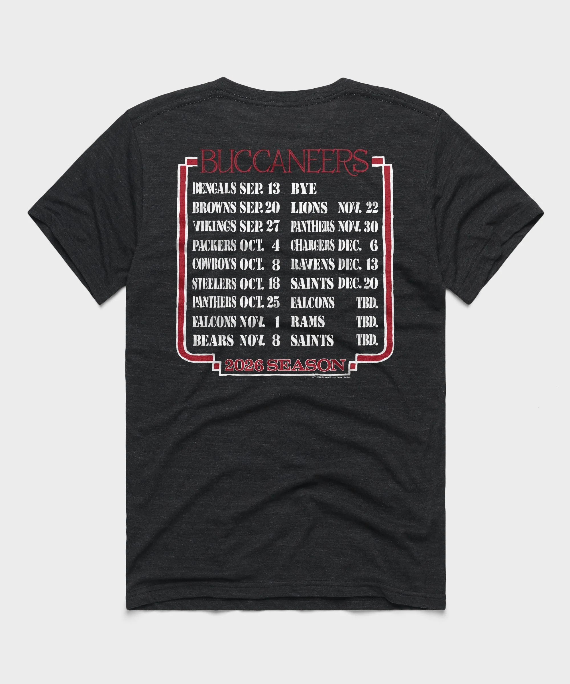 Queen x Tampa Bay Buccaneers Schedule 2026 - Image 2