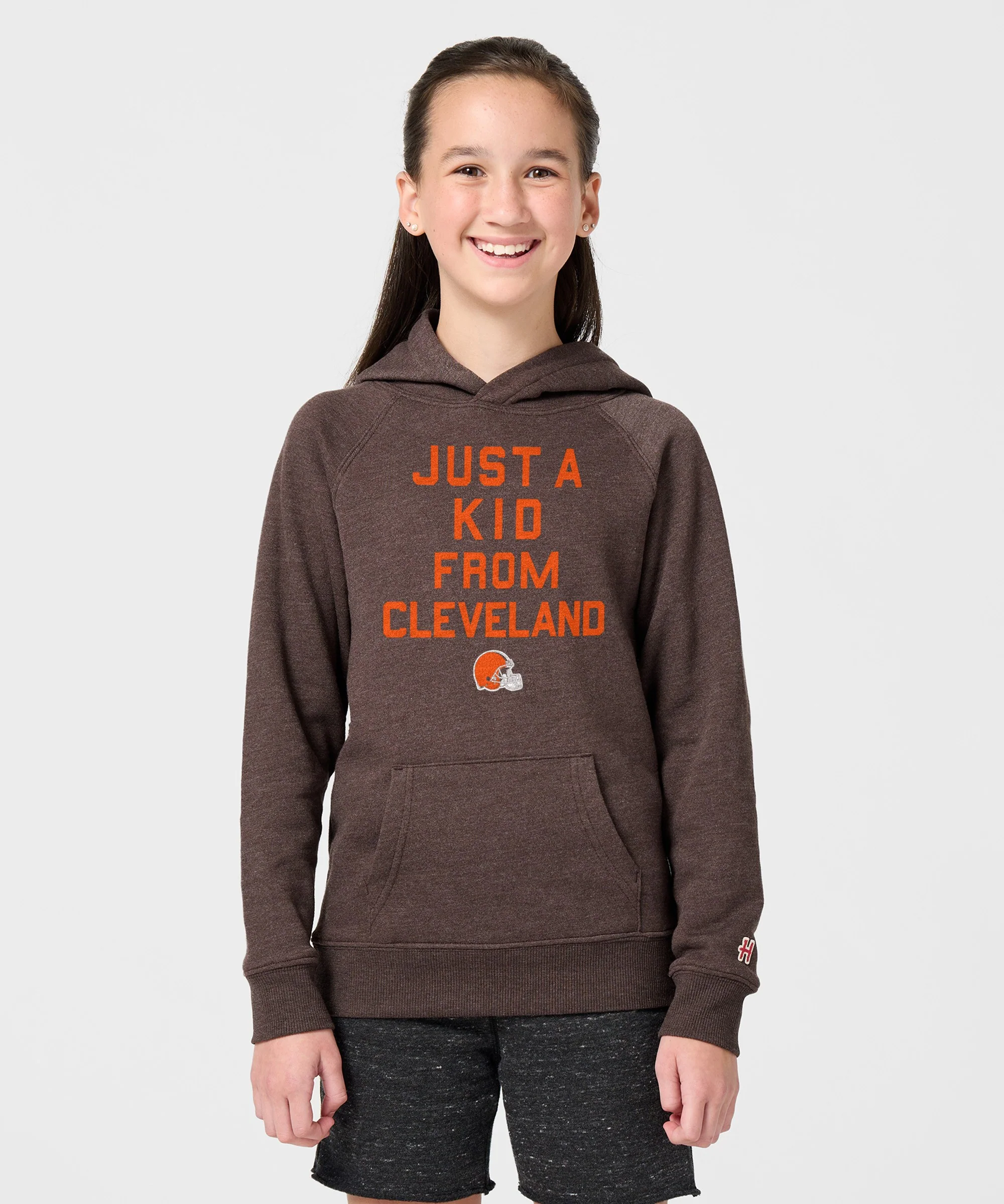 Youth Cleveland Browns Just A Kid From Cleveland Hoodie - Image 3