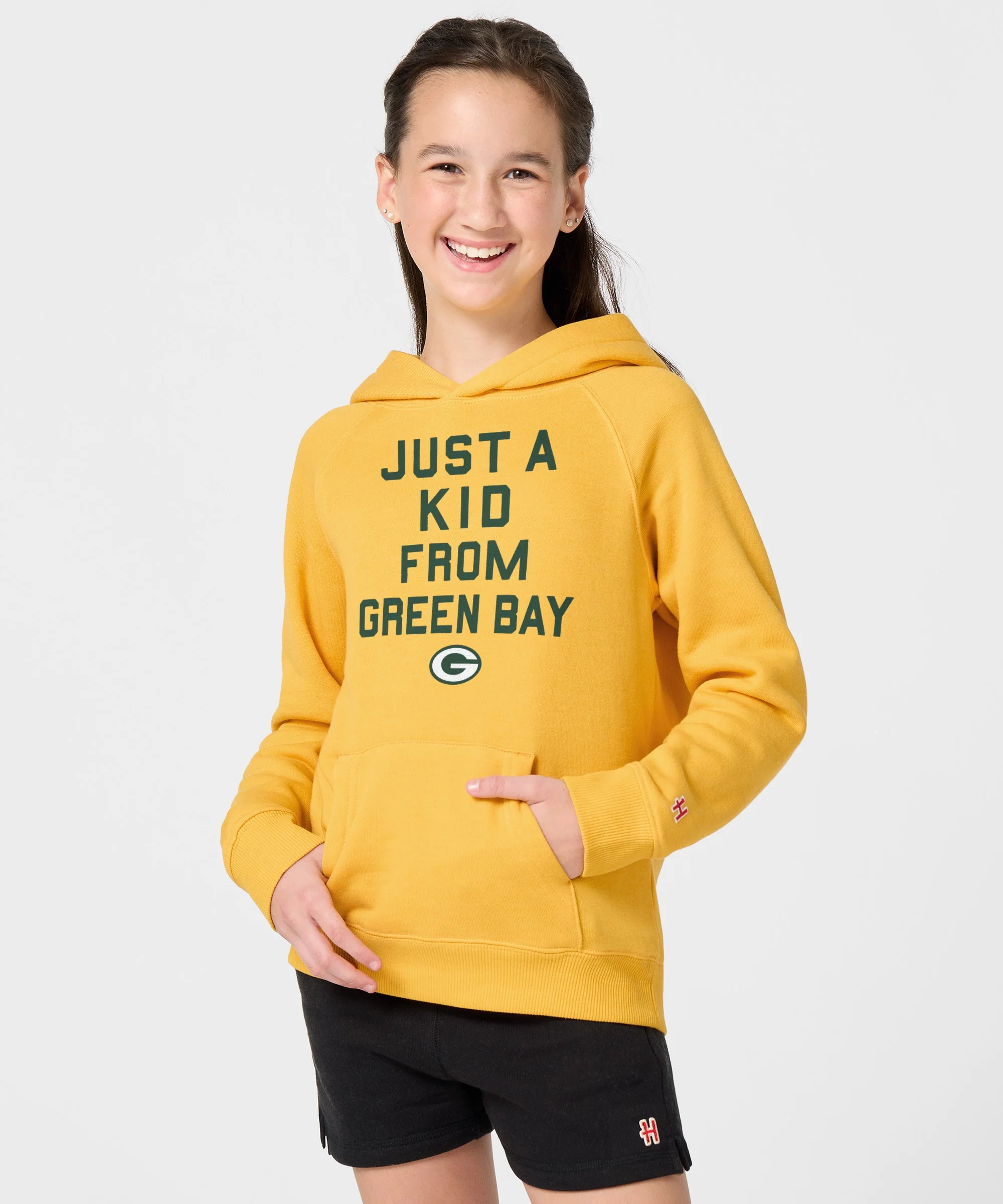 Youth Green Bay Packers Just A Kid From Green Bay Hoodie - Image 3