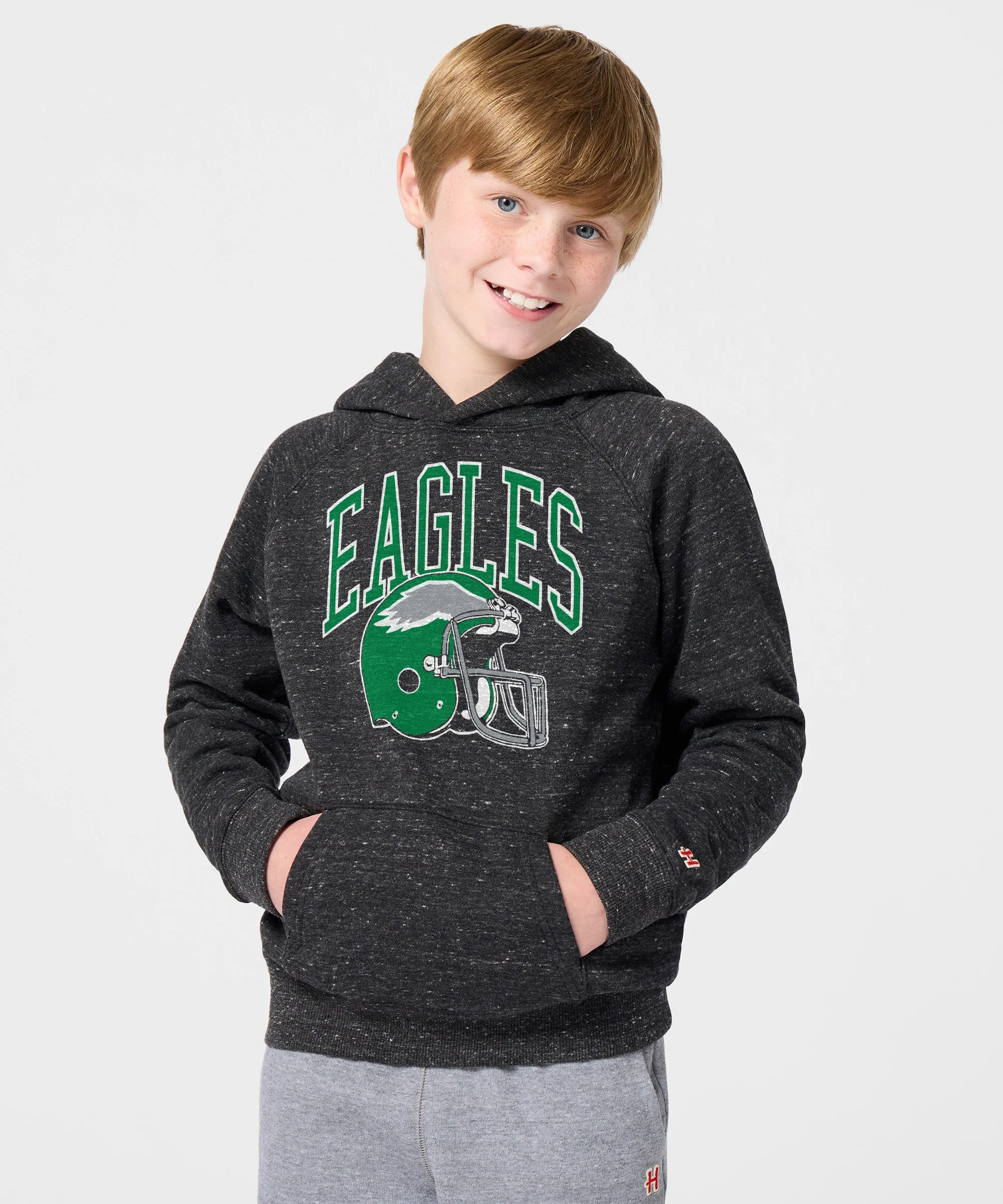 Youth Philadelphia Eagles Helmet Retro Hoodie - Image 3